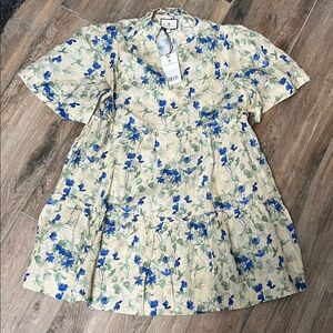 Tuckernuck Blue and Cream Floral Dress